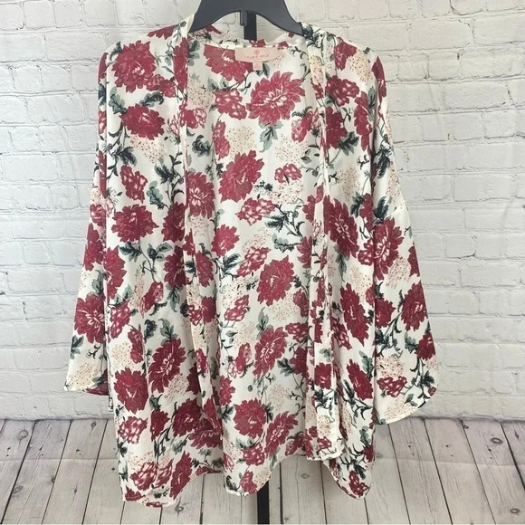 Laurie Felt Floral Kimono Type Top Size XL - Picture 1 of 5